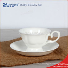 Puro blanco de alta calidad al por mayor de hueso de China Copa de cerámica y platillo